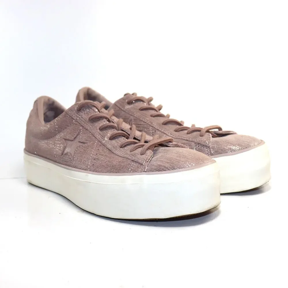 Converse One Star Platform Pink Shimmer Ox‎ Sneakers Women’s 10.5